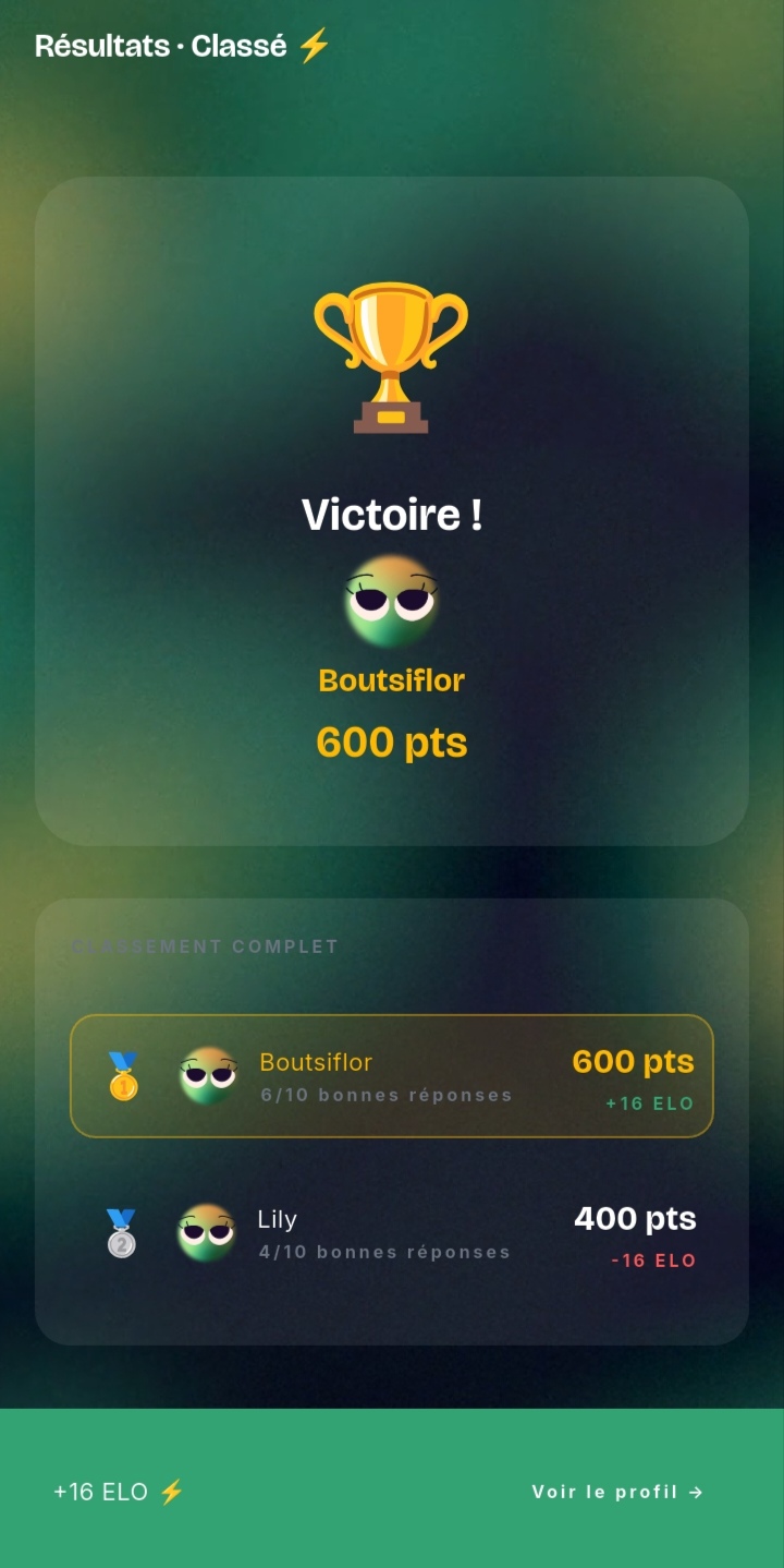 Victoire et classement ELO
